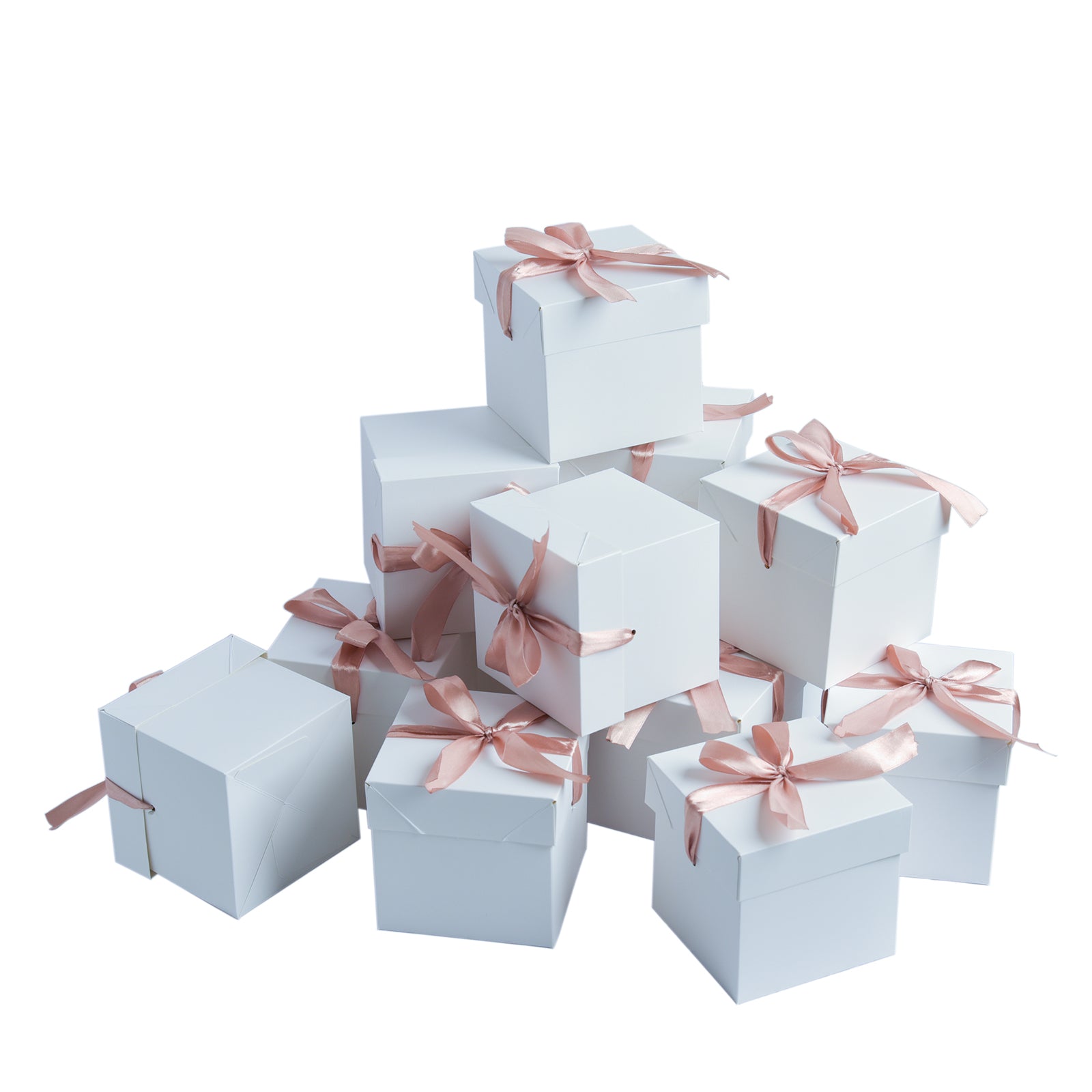 12 Pcs Squared Gift Boxes with Lids,White Gift Boxes for Birthdays Christmas,Mother's Day, Valentine's Day (White, 6x6x6 Inch)