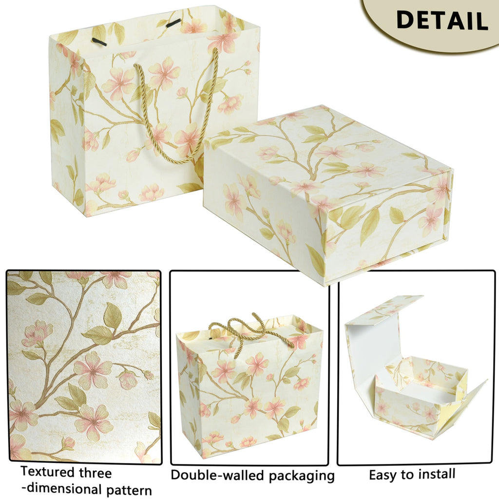 Gift Box 9.8"x7.9"x4", Magnetic Closure Rectangle Collapsible Box for Christmas,Valentine's Day and Anniversaries