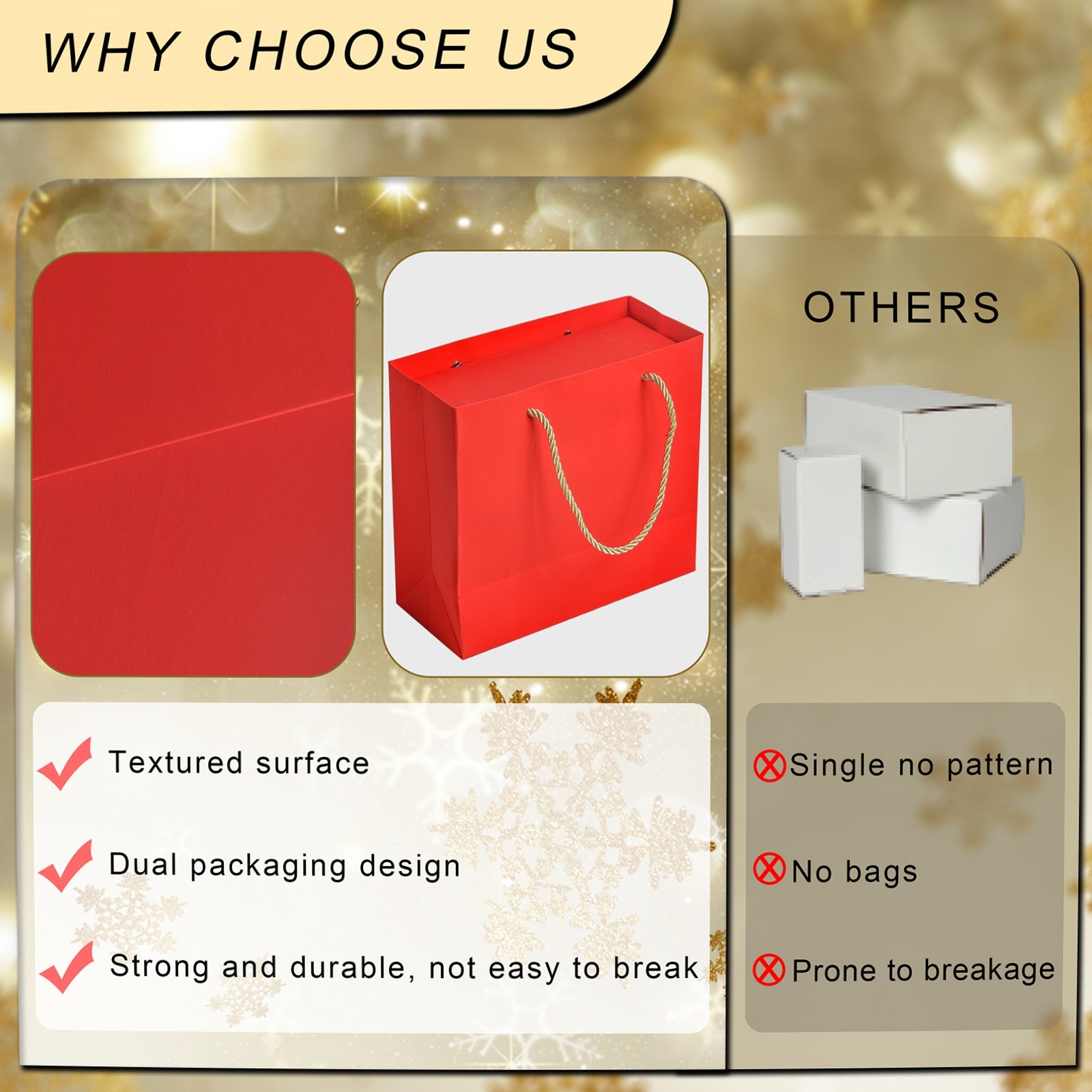 Luxury Gift Box with Lids Magnetic Closure Rectangle Collapsible for Christmas, Halloween, Birthday,Valentine's Day Gift Packging (Red)