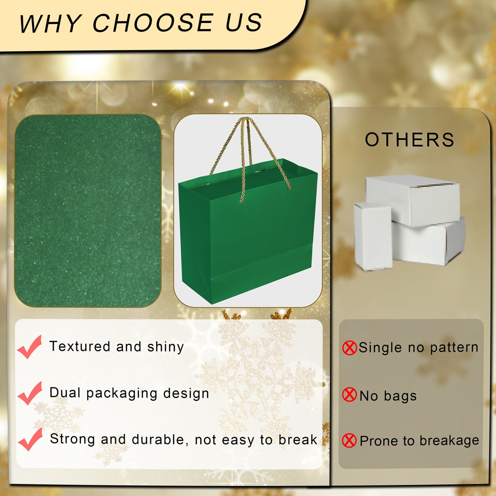 Luxury Gift Box with Lid,Magnetic Closure Rectangle Collapsible for Christmas, Halloween, Birthday,Valentine's Day Gift Packging(Green)H