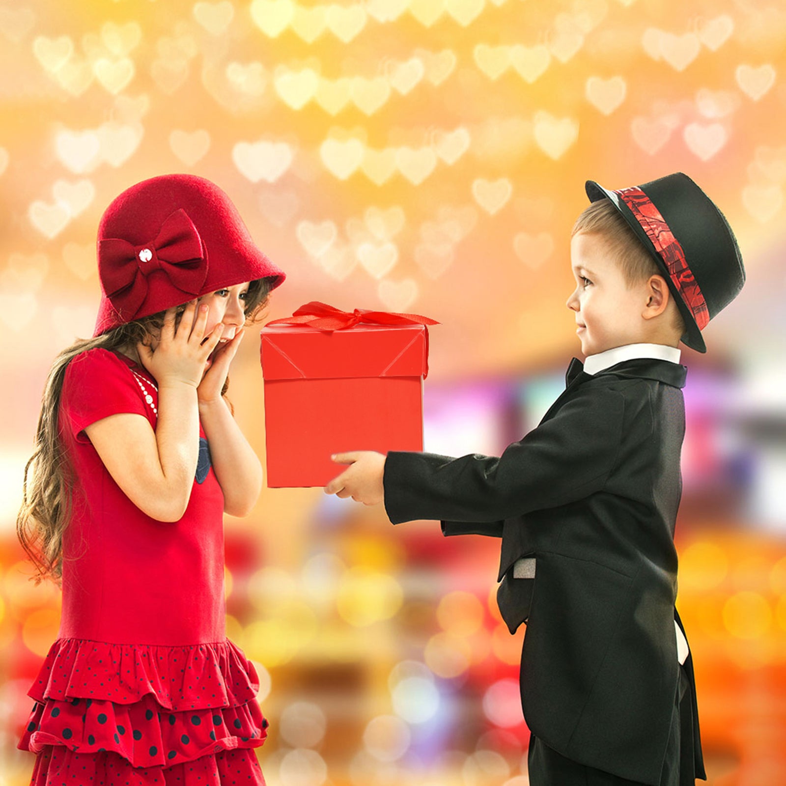 6 Gold &6 Red Gift Boxes with Lids,Beautiful Squared Boxes with Lids Perfect for Weddings, Birthday, Graduations, Holidays, Christmas, Valentines Day (Gold & Red, 6x6x6 Inch,Pack of 12)
