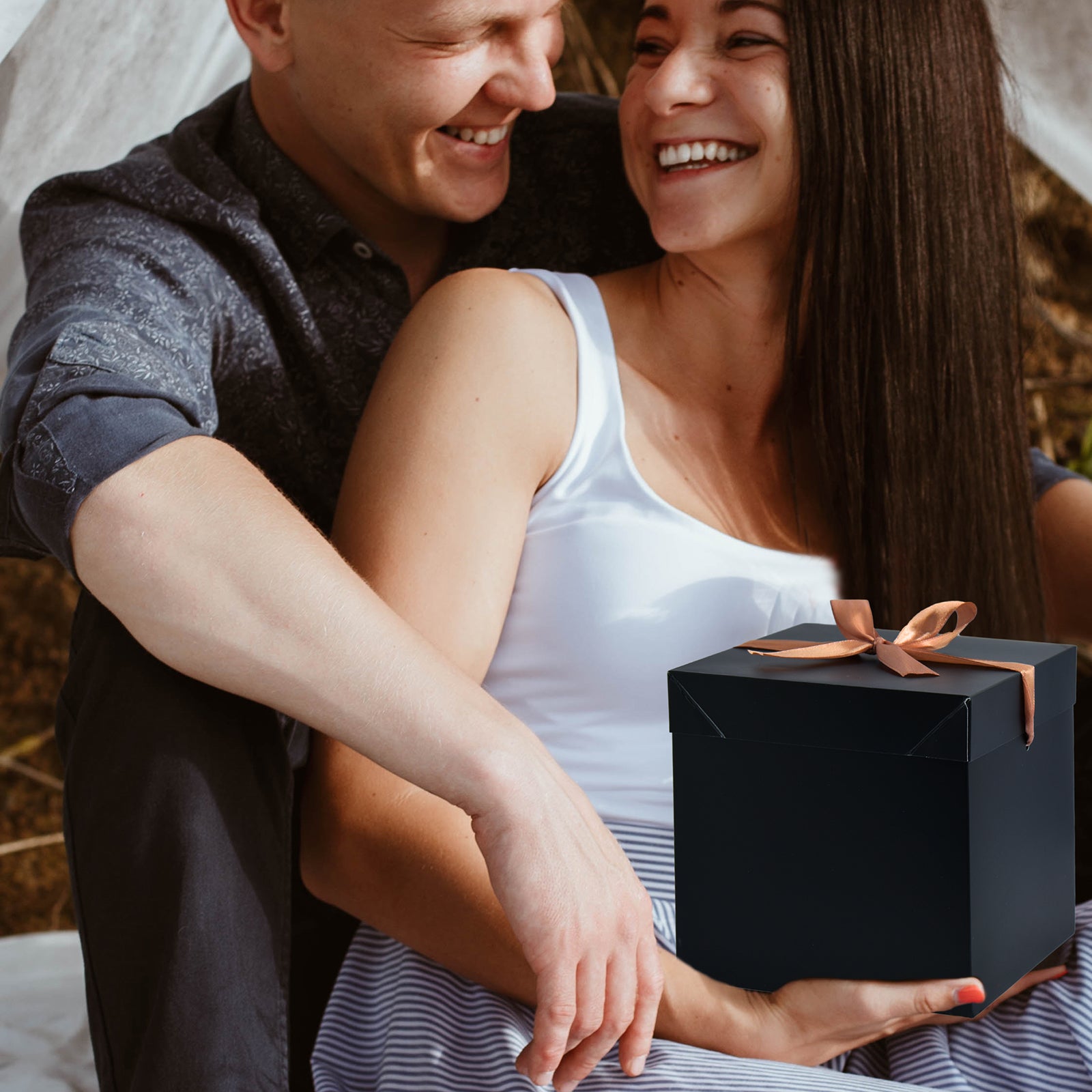 12 Pcs Black Boxes with lids,Beautiful Squared Boxes with Lids Perfect for Weddings, Birthday, Christmas, Valentines Day(Black, 6x6x6 Inch)