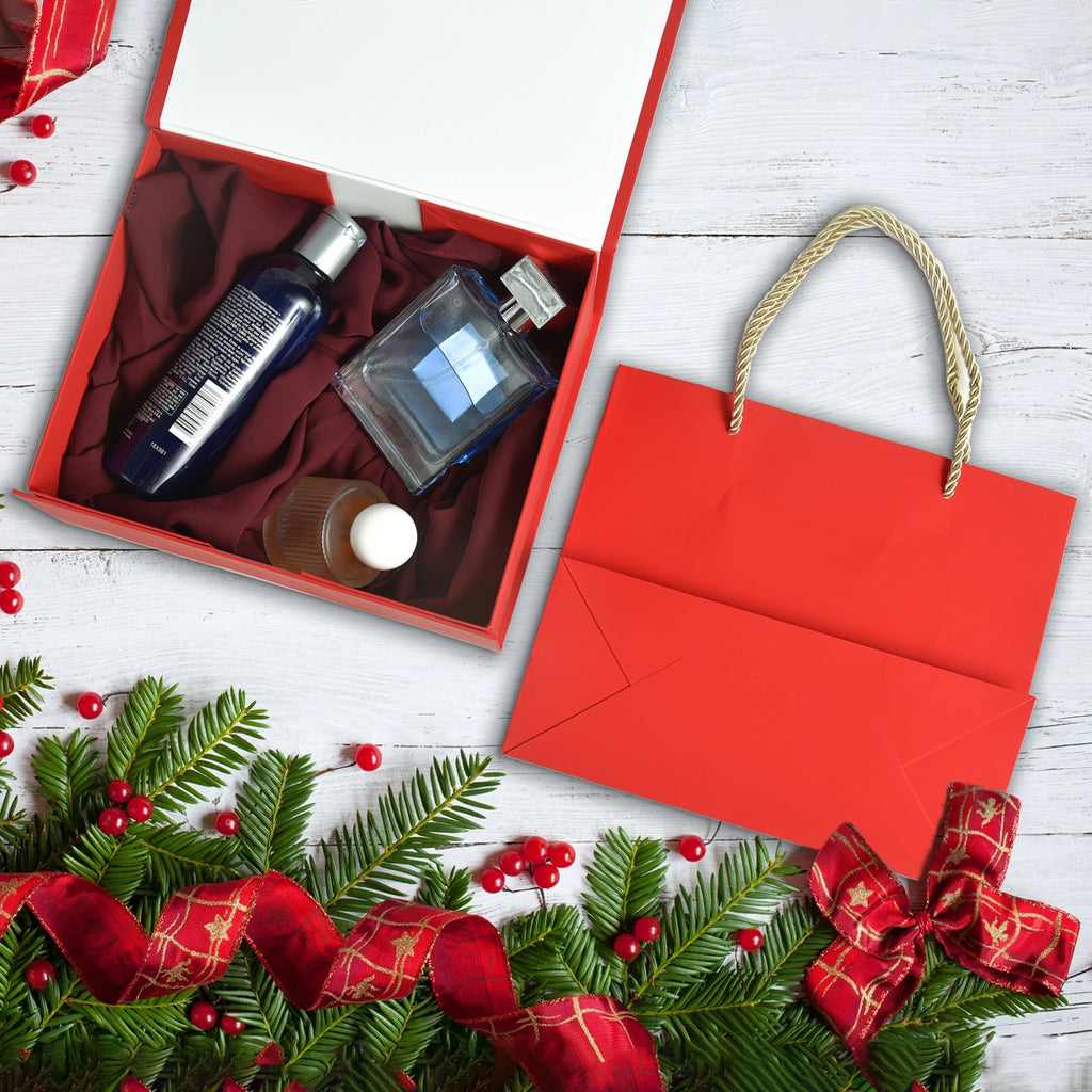 Luxury Gift Box with Lids Magnetic Closure Rectangle Collapsible for Christmas, Halloween, Birthday,Valentine's Day Gift Packging (Red)