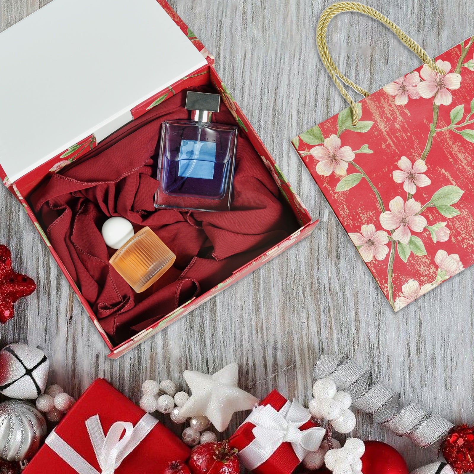 Luxurious Gift Box 9.8"x7.9"x4" Magnetic Closure Rectangle Collapsible Box for Christmas,Valentine's Day and Anniversaries