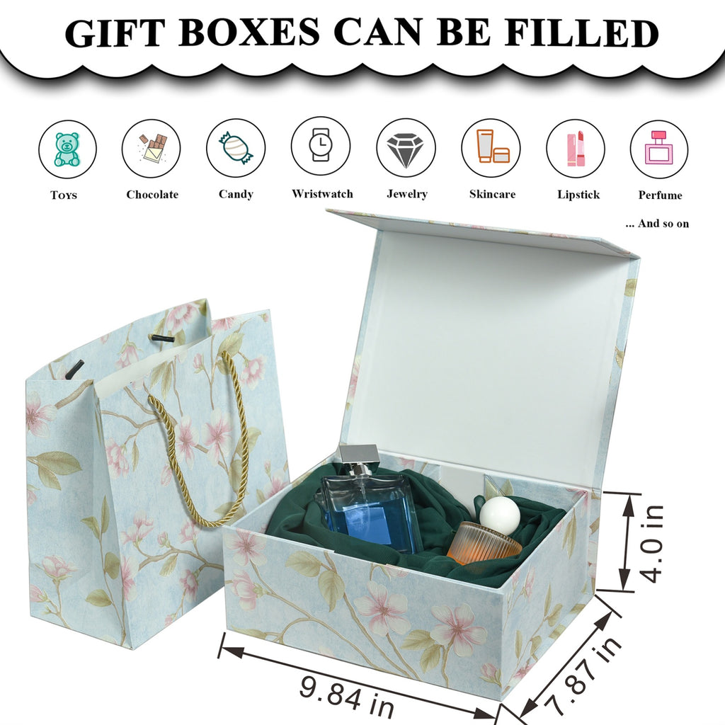 Gift Box 9.8"x7.9"x4", Magnetic Closure Rectangle Collapsible Box for Christmas,Valentine's Day and Anniversaries