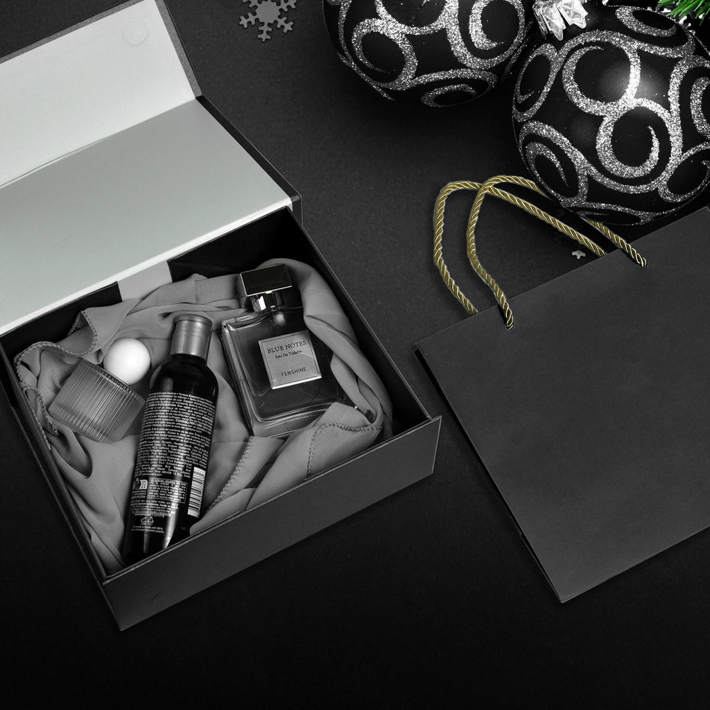 Luxury Gift Boxes with Lids Magnetic Closure Rectangle Collapsible for Christmas, Halloween, Birthday,Valentine's Day Gift Packging (Black)