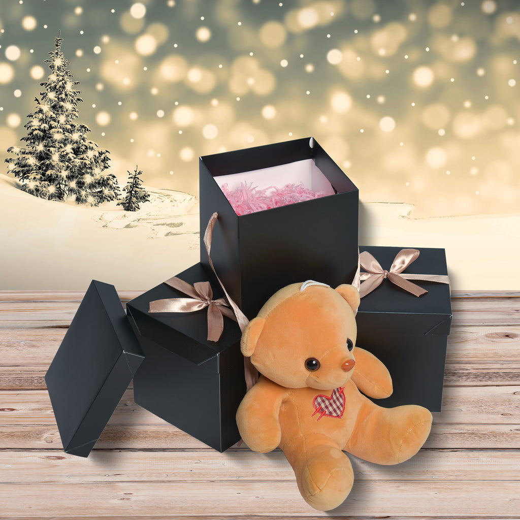 12 Pcs Black Boxes with lids,Beautiful Squared Boxes with Lids Perfect for Weddings, Birthday, Christmas, Valentines Day(Black, 6x6x6 Inch)