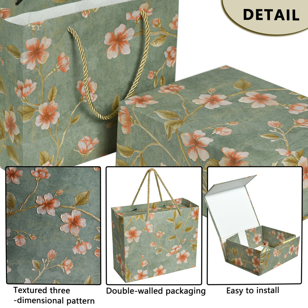 Luxurious Gift Box,9.8"x7.9"x4" Magnetic Closure Rectangle Collapsible Box for Christmas,Valentine's Day and Anniversaries