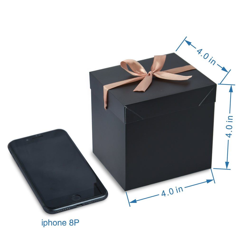 12 Pcs Christmas Gift Box with Lids,Black Box for Birthdays,Weddings, Valentine's Day,Christmas,Anniversary.(Black, 4x4x4 Inch)
