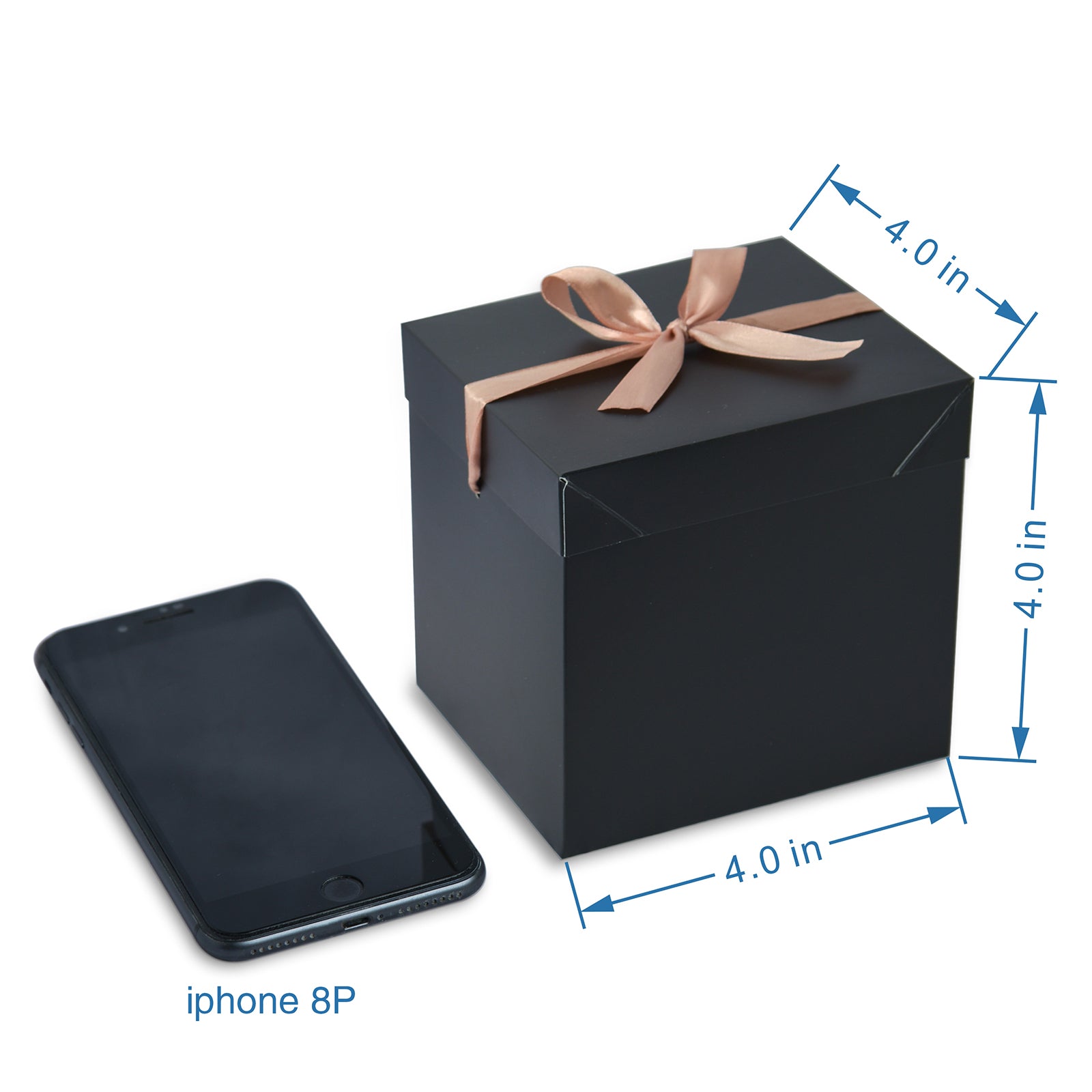12 Pcs Christmas Gift Box with Lids,Black Box for Birthdays,Weddings, Valentine's Day,Christmas,Anniversary.(Black, 4x4x4 Inch)