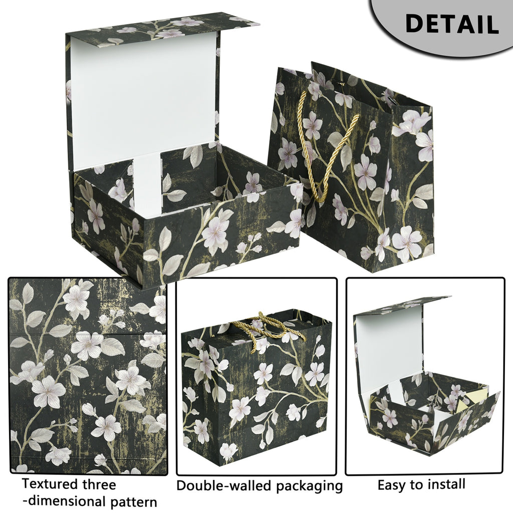 Gift Box 9.8"x7.9"x4" Magnetic Closure Rectangle Collapsible Box for Christmas,Valentine's Day and Anniversaries