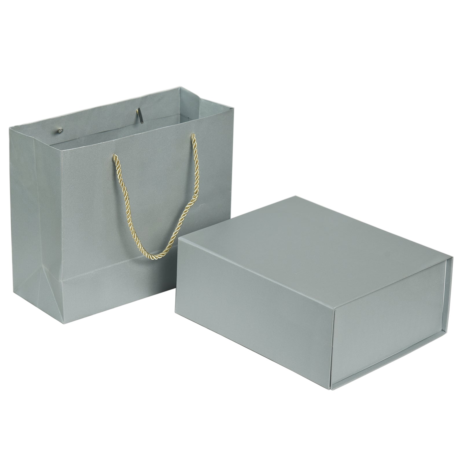 Luxury Gift Box with Lid Magnetic Closure Rectangle Collapsible for Christmas, Halloween, Birthday,Valentine's Day Gift Packging(Silver)