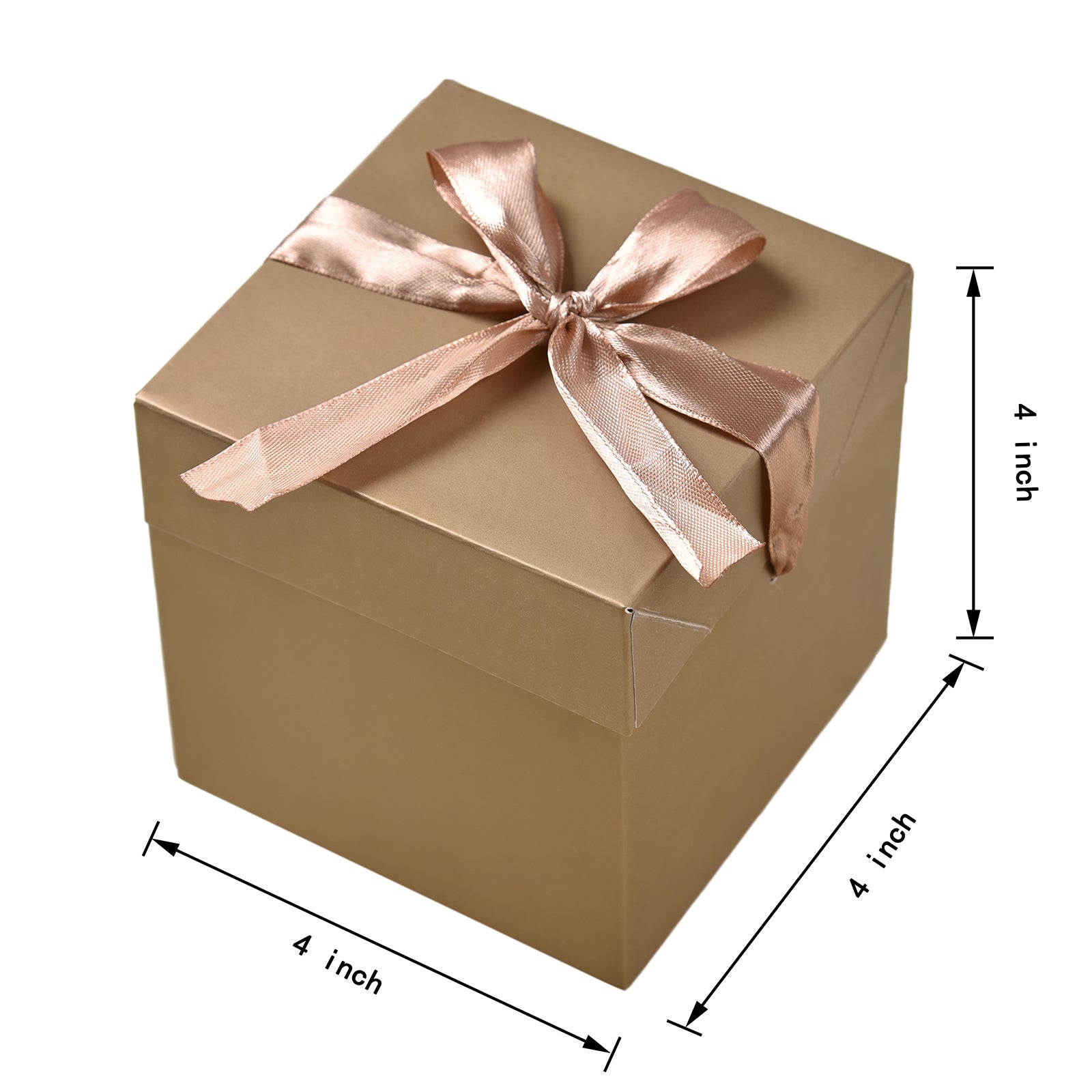 12 Pack Gift Boxes with Lids,Nested Squared Boxes with Lids for Fathers Day, Graduations, Weddings, Birthdays and Christmas,Christmas Gift Box, New Year Gift Box(Gold, 4”×4”×4”)