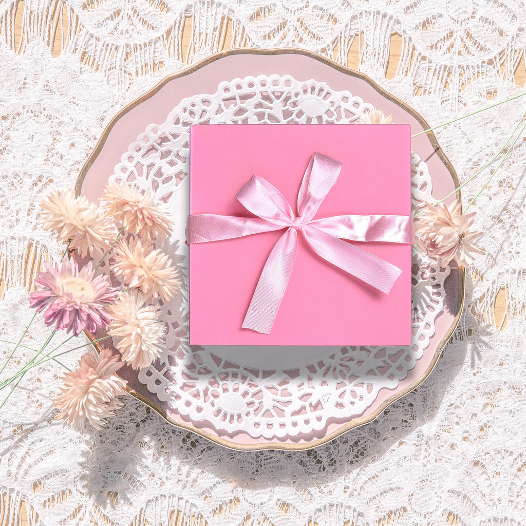 12 Pcs Squared Gift Box with Lids,Pink Boxes for Present Birthday Wedding Valentines Christmas & Party,Gift Box(Pink, 6”×6”×6”)