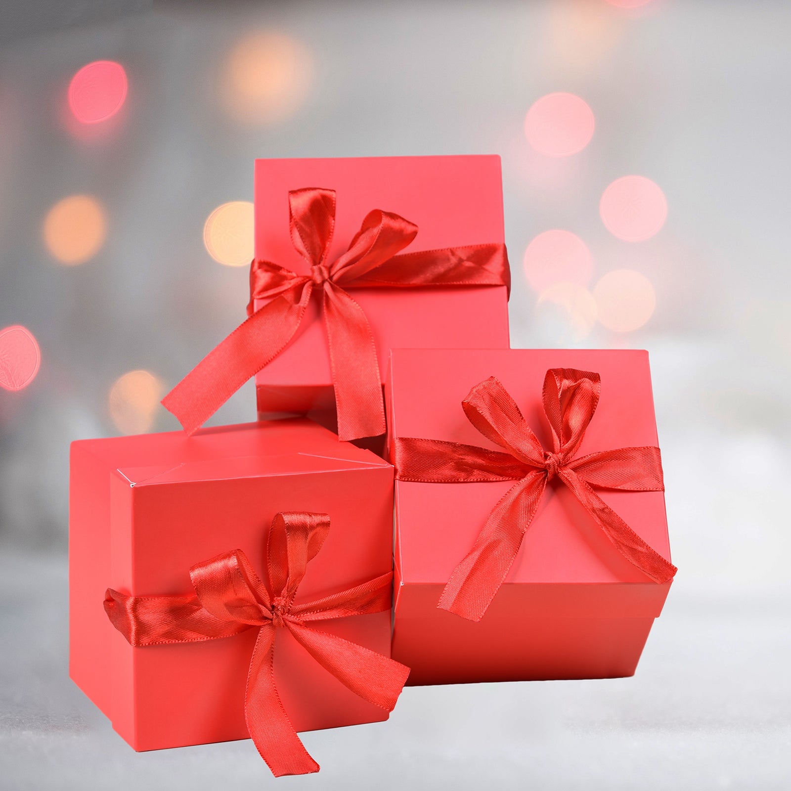 12 Pack Gift Boxes with Lids, Gift Boxes for Presents, flower boxes for arrangements,Wedding, Birthday, Party Favor (Red, 4”×4”×4”)