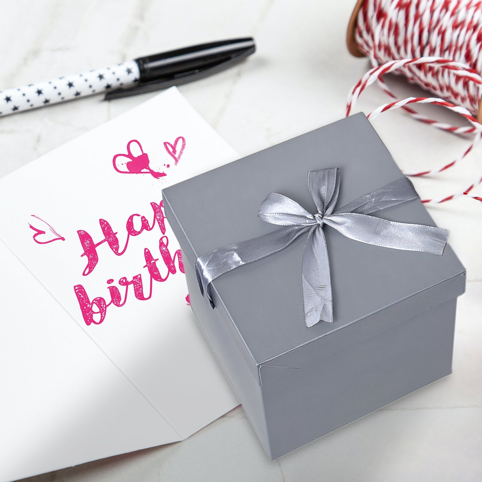 12 Pack Christmas Gift Box, New Year Gift Boxes, Silver Boxes for Birthday's Present and Anniversary (Silver, 6”×6”×6”)