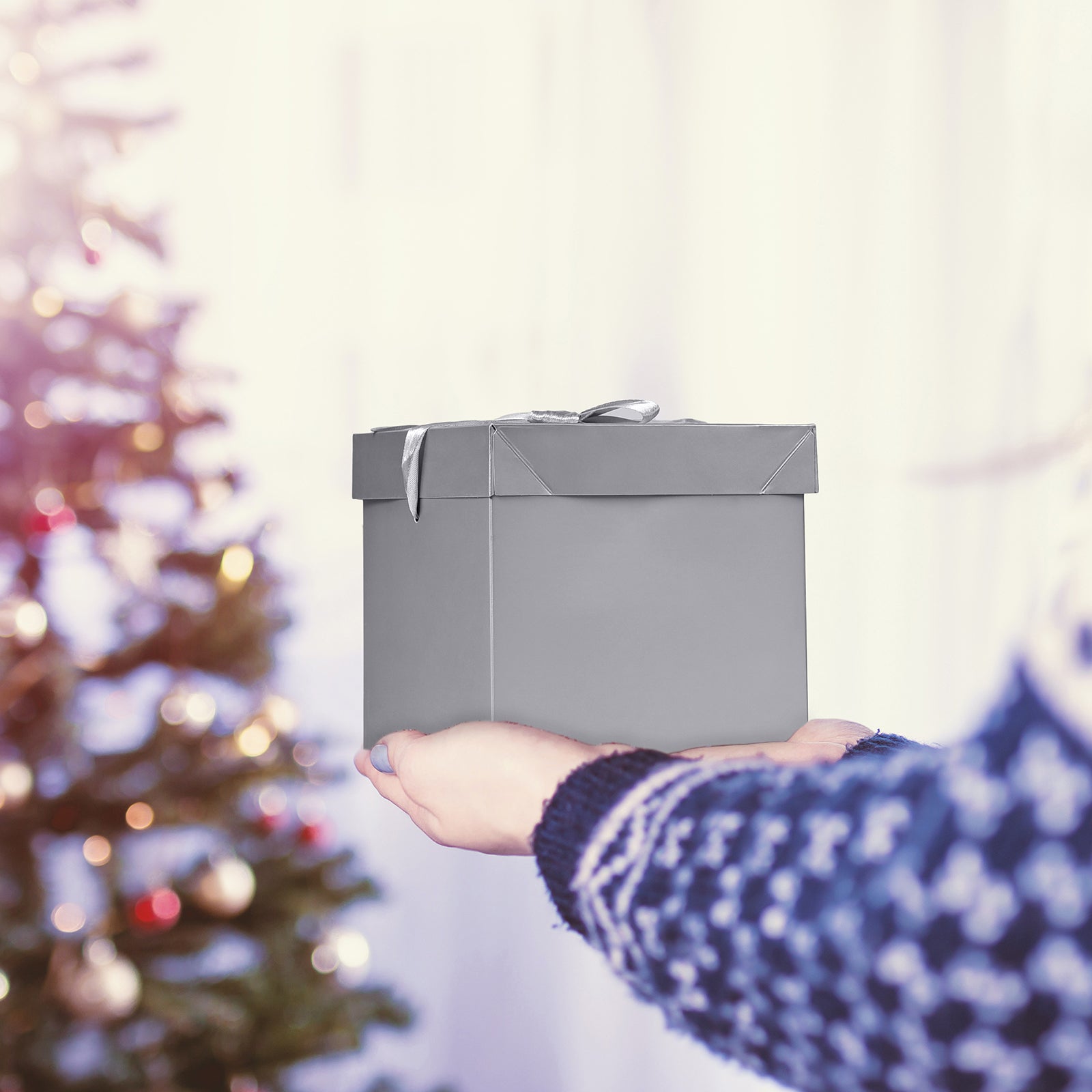 12 Pack Christmas Gift Box for Birthday's Present and Anniversary (Silver, 4”×4”×4”)