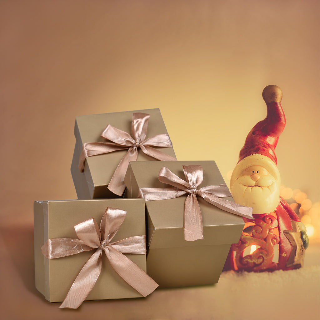 12 Pack Gift Boxes with Lids,Nested Squared Boxes with Lids for Fathers Day, Graduations, Weddings, Birthdays and Christmas,Christmas Gift Box, New Year Gift Box(Gold, 4”×4”×4”)