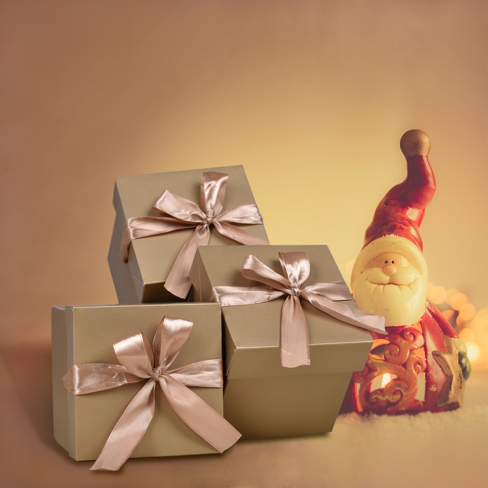 12 Pack Gift Boxes with Lids,Nested Squared Boxes with Lids for Fathers Day, Graduations, Weddings, Birthdays and Christmas,Christmas Gift Box, New Year Gift Box(Gold, 4”×4”×4”)